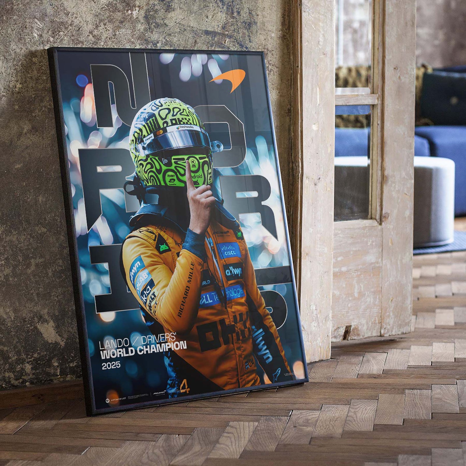 McLaren F1 2025 Lando Norris Drivers' World Champion Official Poster