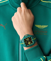 Aston Martin F1 Team FLK Black & Lime Essence Silicone Strap Watch