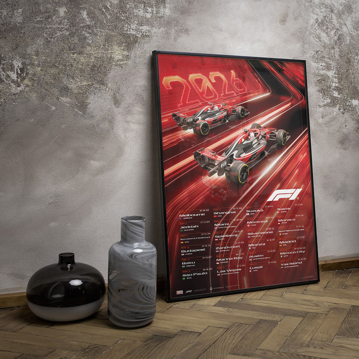 F1 Collection F1 2026 Calendar Poster