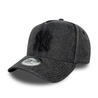 New Era New York Yankees MLB Wordmark Denim Black 9FORTY E-Frame Cap