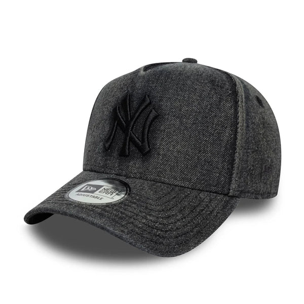 New Era New York Yankees MLB Wordmark Denim Black 9FORTY E-Frame Cap