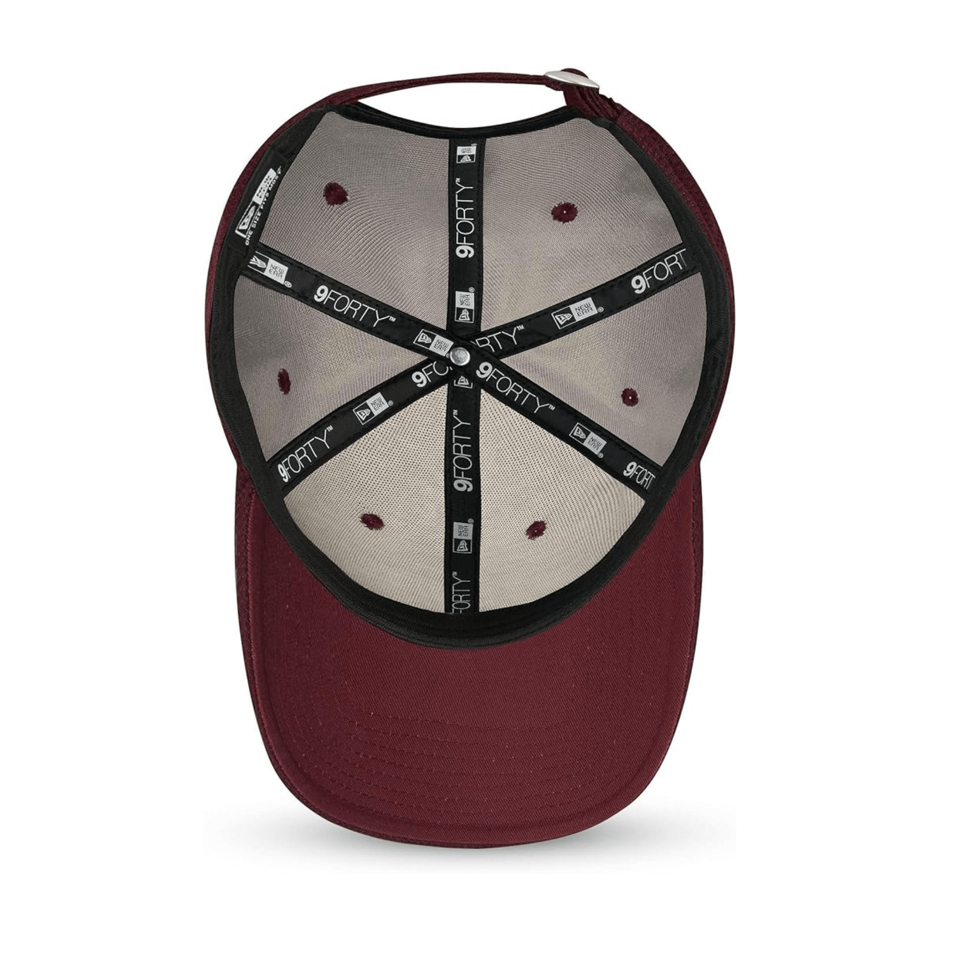 New Era New York Yankees 9FORTY Diamond Burgundy Adjustable Cap League Essential - Cap On