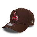 قبعة نيو إيرا LA Dodgers MLB Outline Script Trucker بني 9FORTY E-Frame
