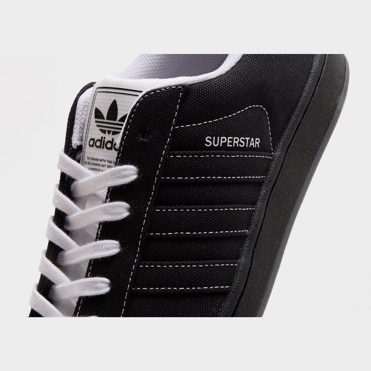 Black adidas Originals Superstar II Canvas