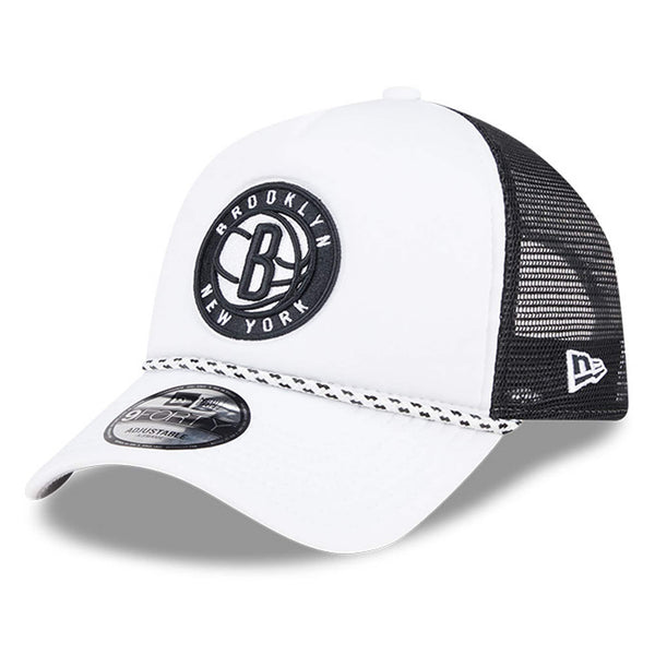New Era Brooklyn Nets Court Sport Foam A-Frame 9FORTY Adjustable Trucker Hat