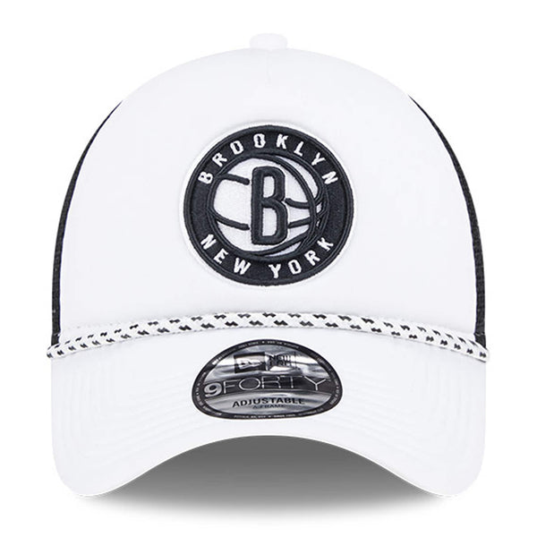 New Era Brooklyn Nets Court Sport Foam A-Frame 9FORTY Adjustable Trucker Hat