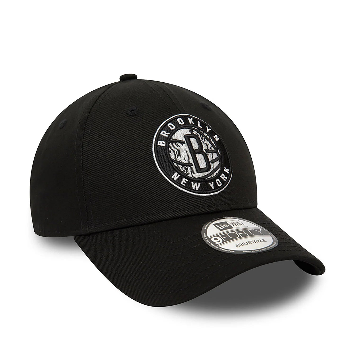 New Era Brooklyn Nets NBA Infill Black 9FORTY Adjustable Cap