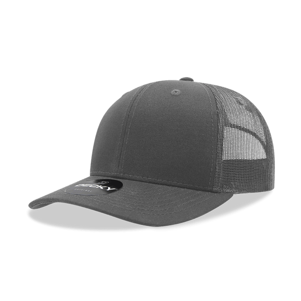 Decky 6021 - Classic Trucker Hat, 6 Panel Mid Profile Trucker Cap - Cap On