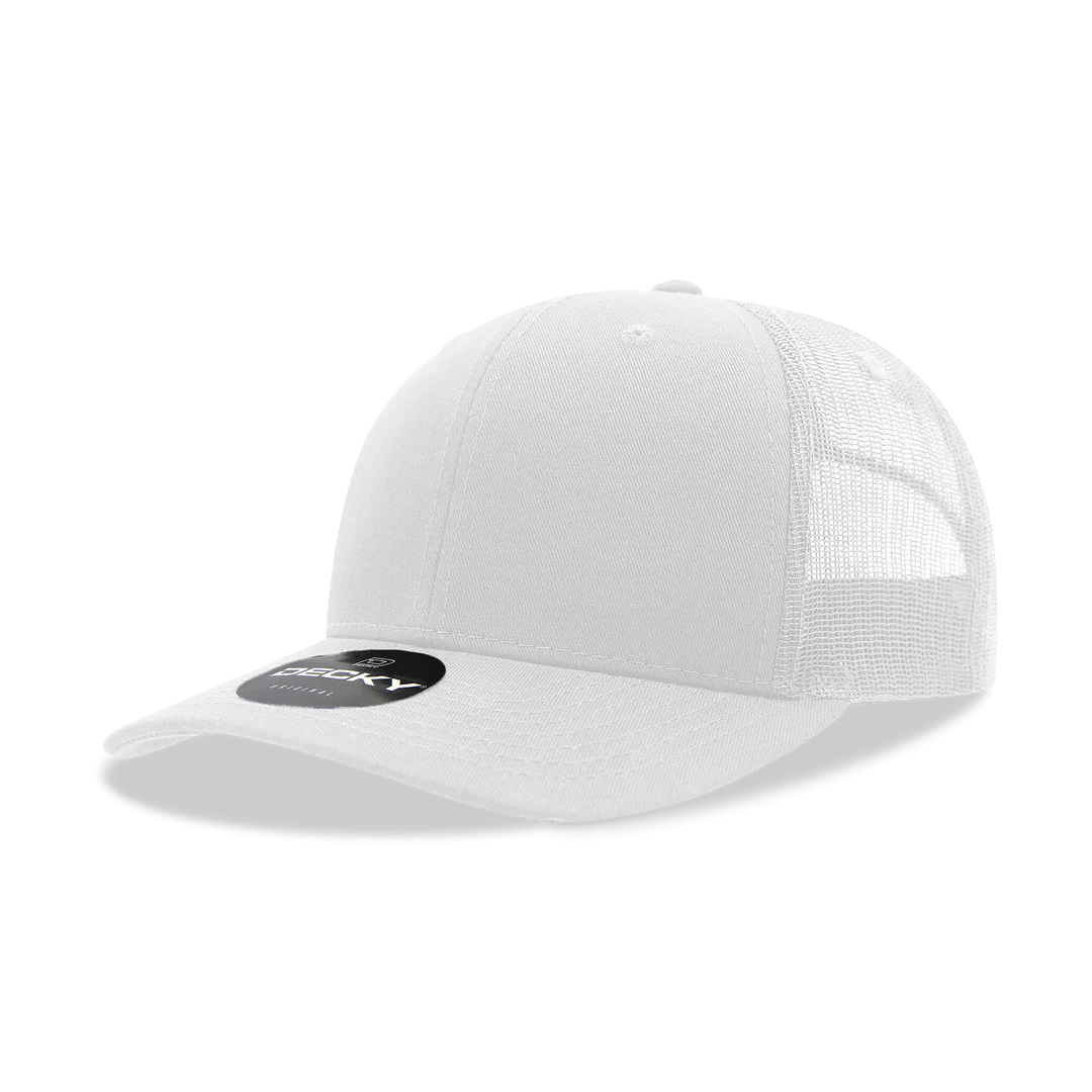 Decky 6021 - Classic Trucker Hat, 6 Panel Mid Profile Trucker Cap - Cap On