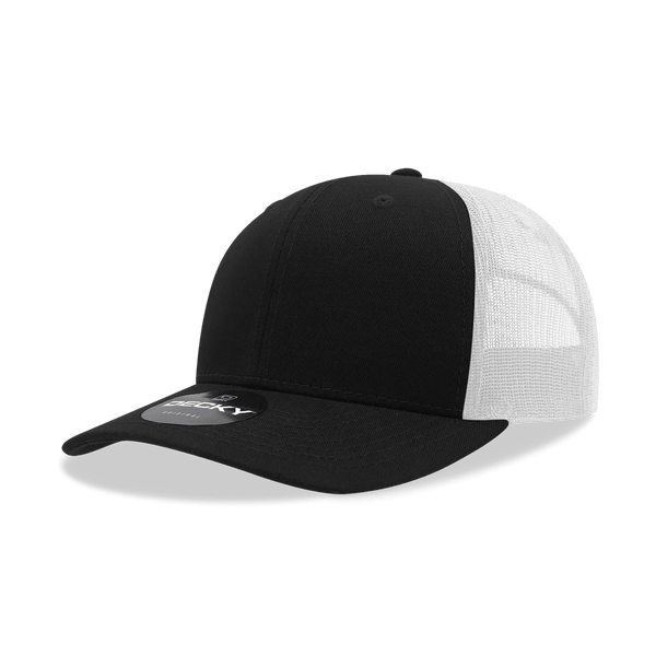 Decky 6021 - Classic Trucker Hat, 6 Panel Mid Profile Trucker Cap - Cap On