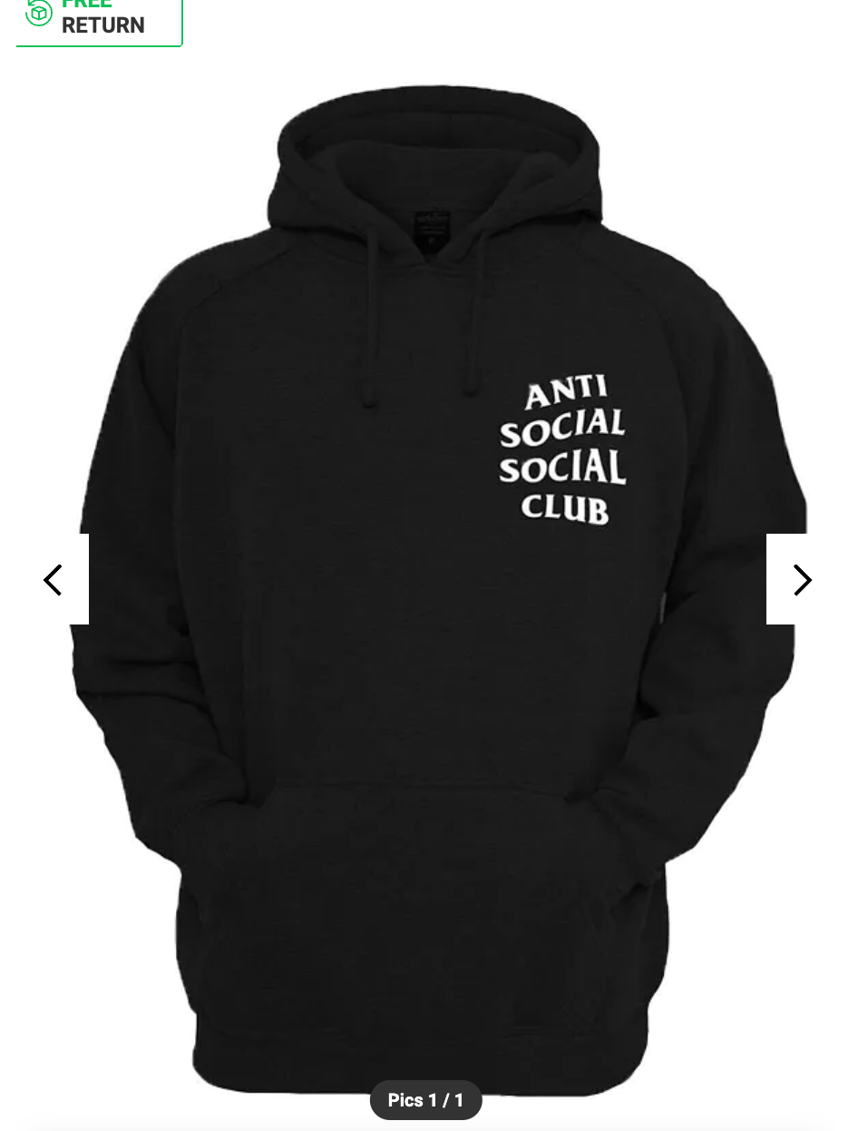 Hoodie Anti Social - Cap On