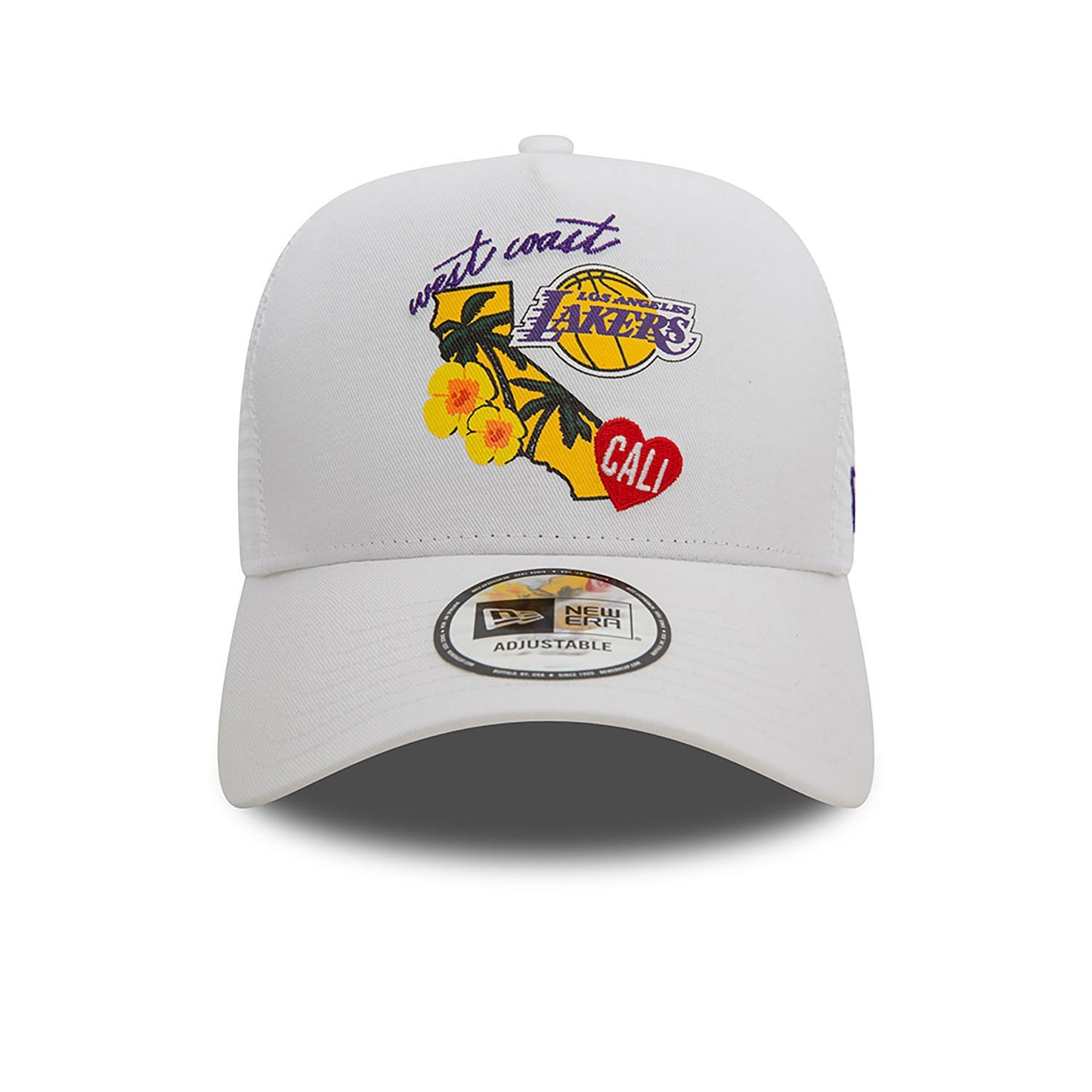 NEW ERA 9FORTY A-FRAME LA LAKERS TRUCKER WHITE MEN CAP - Cap On