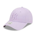 New Era 9FORTY Women New York Yankees League Essential Adjustable Purple Cap - Cap On