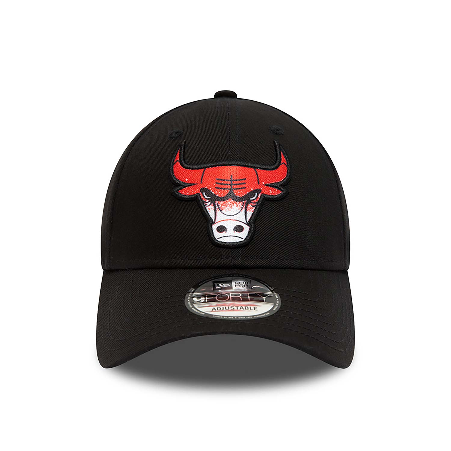 New Era Chicago Bulls Gradient Infill Black 9FORTY Adjustable Cap - Cap On