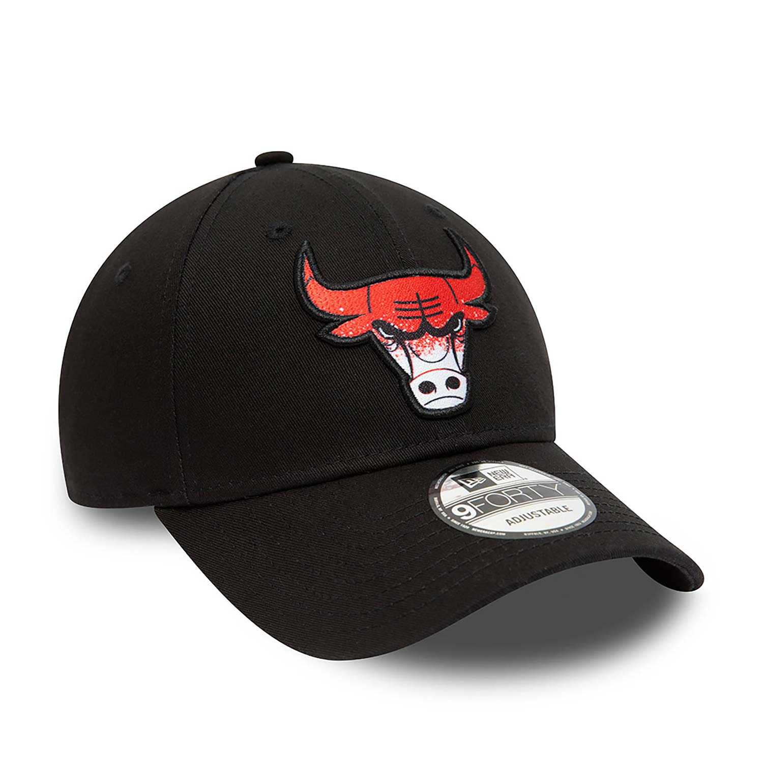 New Era Chicago Bulls Gradient Infill Black 9FORTY Adjustable Cap - Cap On