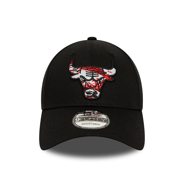 New Era Chicago Bulls NBA Infill Black 9FORTY Adjustable Cap - Cap On