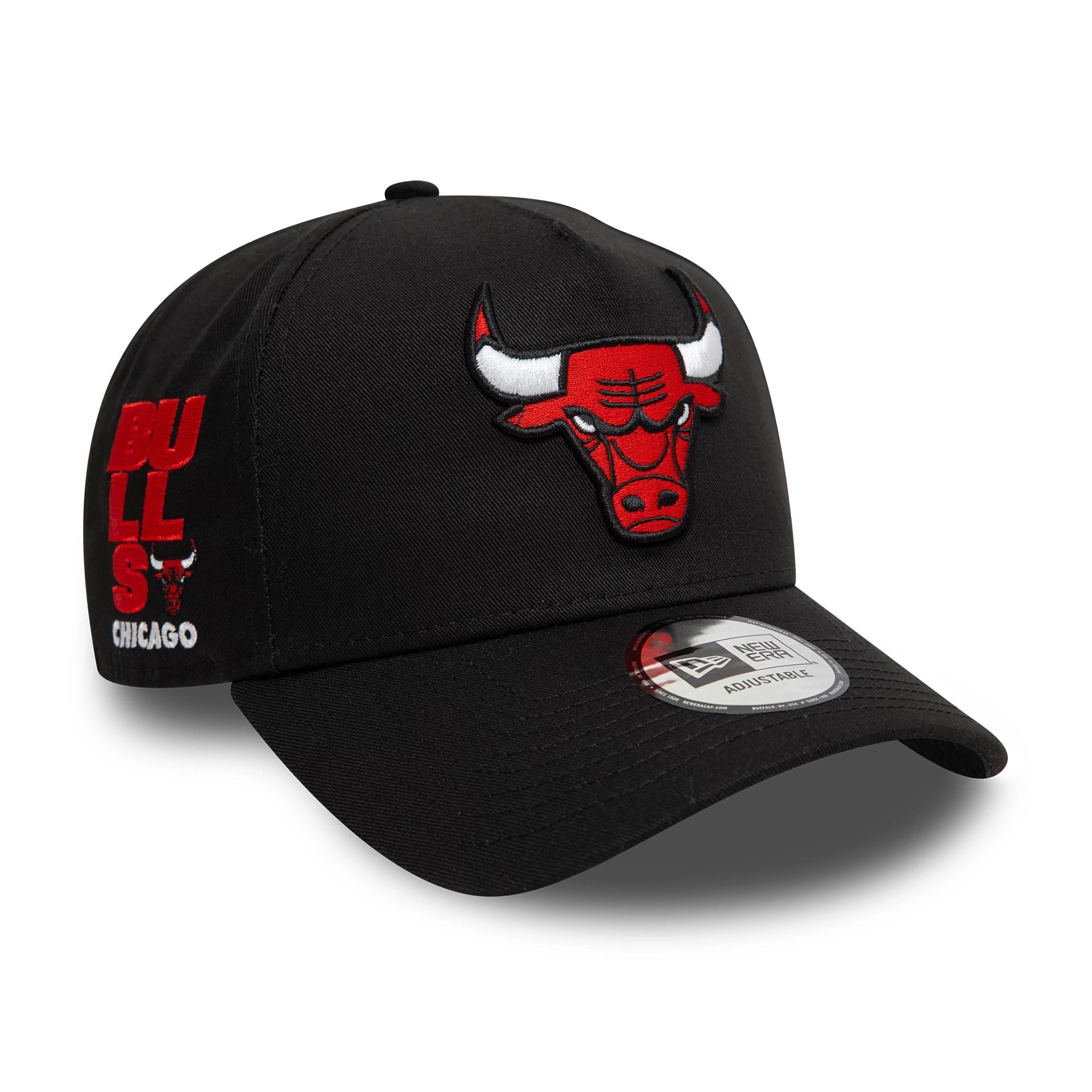 New Era Chicago Bulls NBA Patch Black 9FORTY A-Frame Adjustable Cap - Cap On