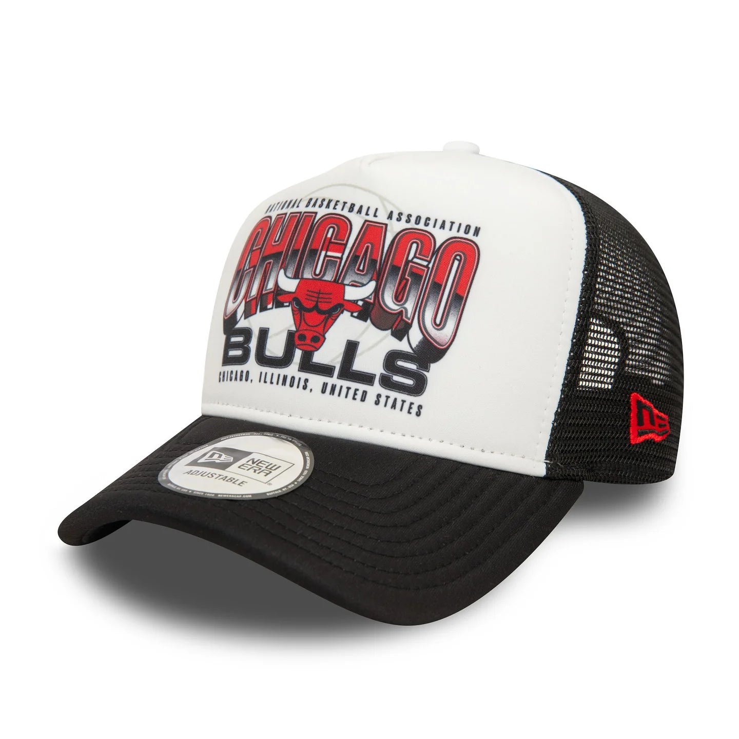 New Era Chicago Bulls NBA Team Colour Red 9FORTY A-Frame Trucker - Cap On