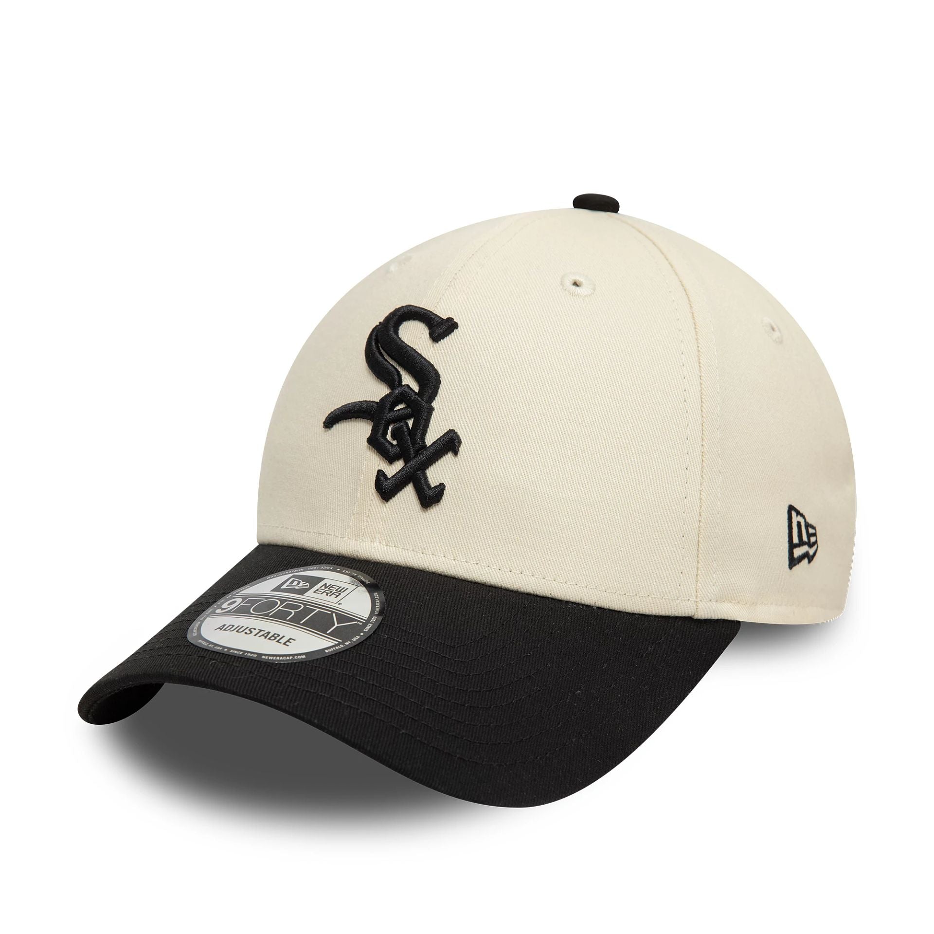 New Era Chicago White Sox Colour Block Cream 9FORTY Adjustable Cap - Cap On