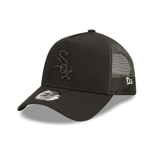 New Era Chicago White Sox Tonal Mesh Black A-Frame Trucker Cap - Cap On