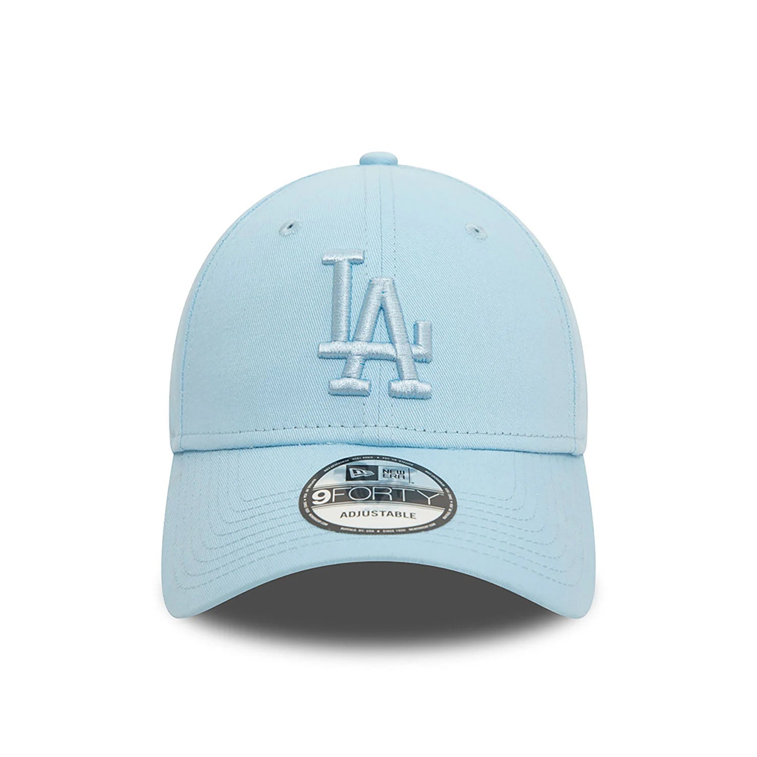New Era LA Dodgers League Essential Pastel Blue 9FORTY Adjustable Cap - Cap On