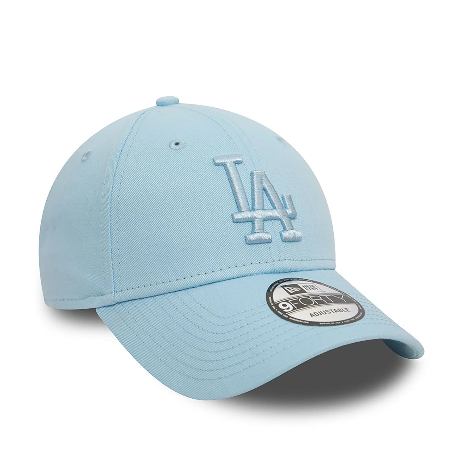 New Era LA Dodgers League Essential Pastel Blue 9FORTY Adjustable Cap - Cap On