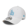 New Era LA Dodgers Team Outline White 9FORTY Adjustable Cap - Cap On