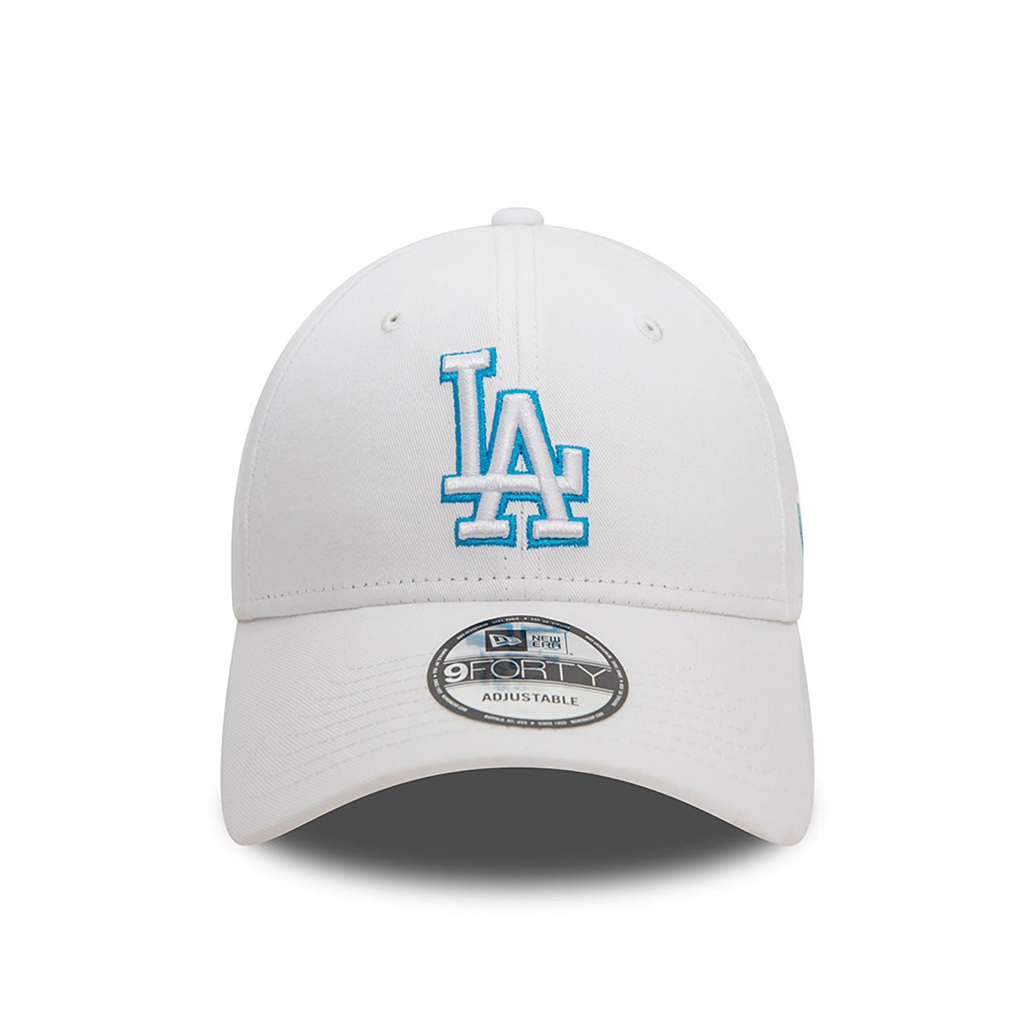 New Era LA Dodgers Team Outline White 9FORTY Adjustable Cap - Cap On
