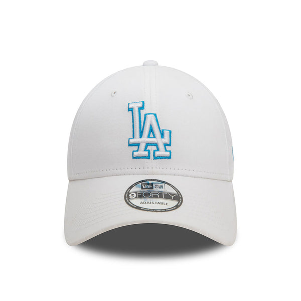 New Era LA Dodgers Team Outline White 9FORTY Adjustable Cap - Cap On