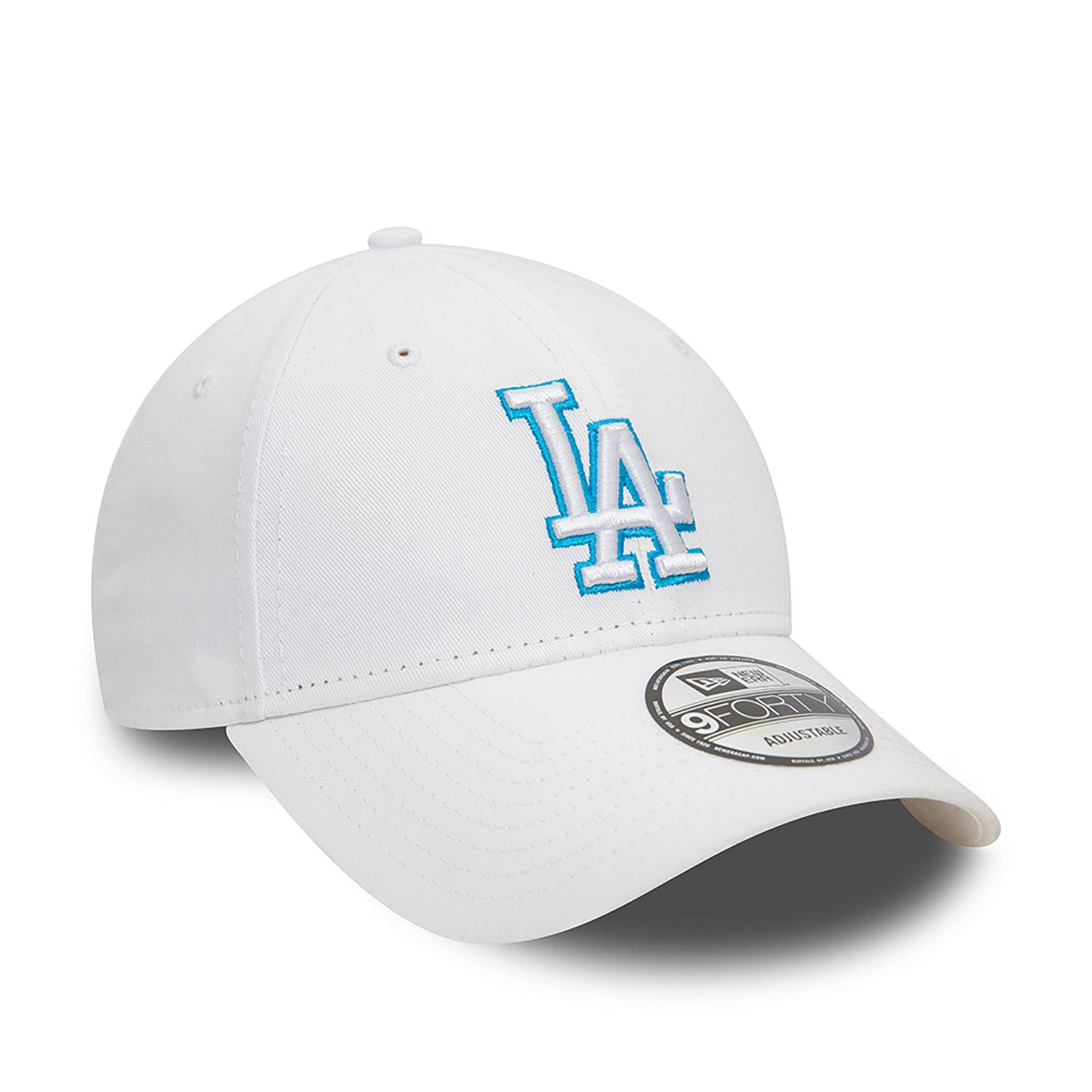 New Era LA Dodgers Team Outline White 9FORTY Adjustable Cap - Cap On