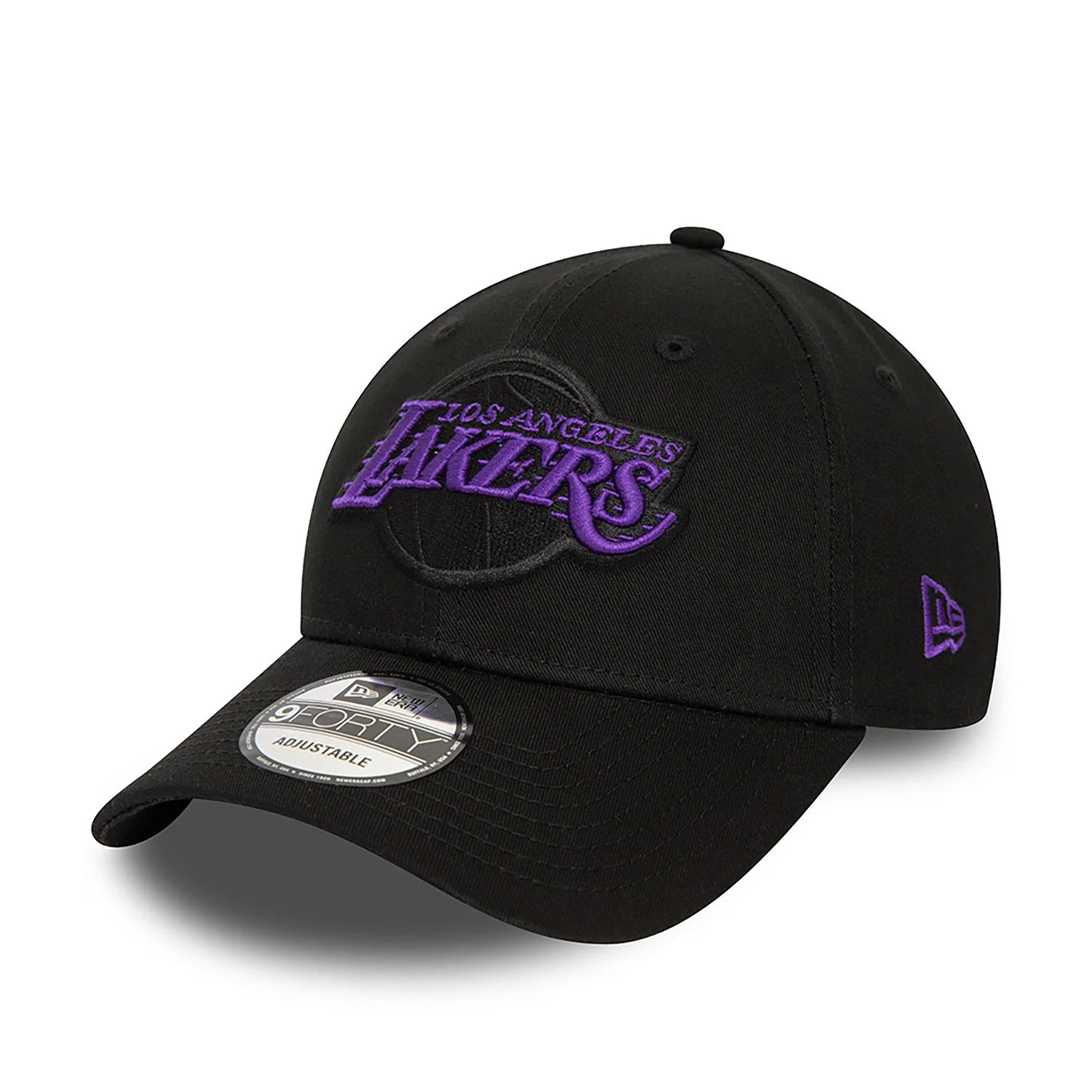 New Era LA Lakers NBA Side Patch Black 9FORTY Adjustable Cap - Cap On