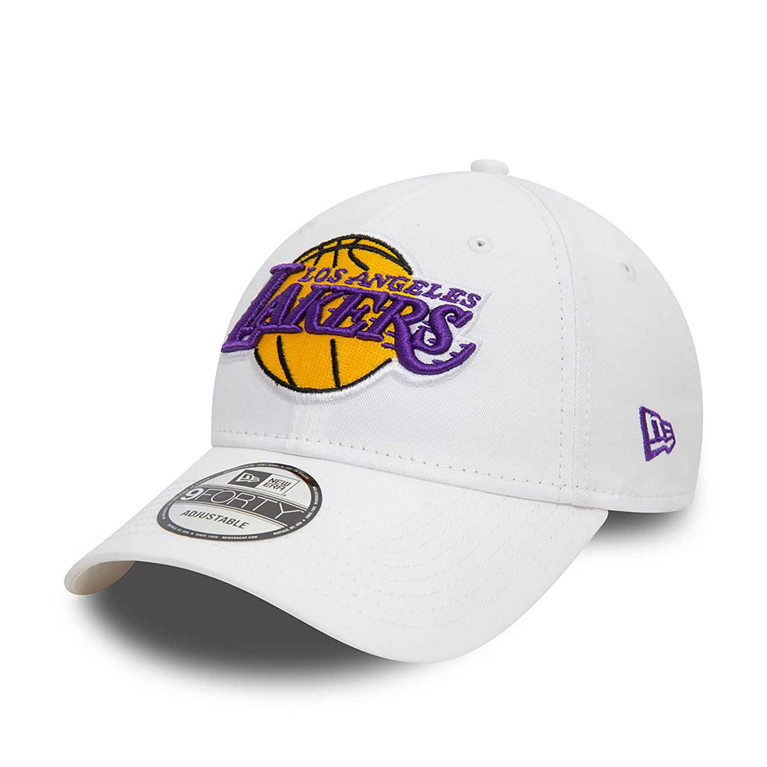New Era LA Lakers NBA White 9FORTY Adjustable Cap - Cap On