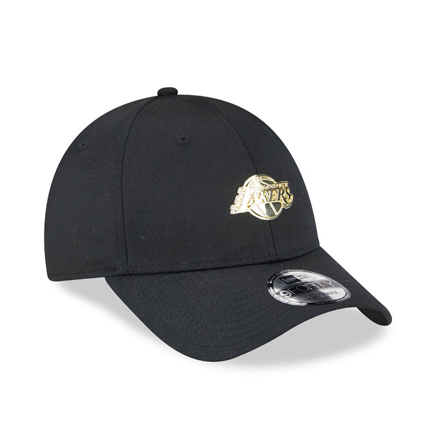 New Era LA Lakers Pin Logo Black 9FORTY Adjustable Cap - Cap On