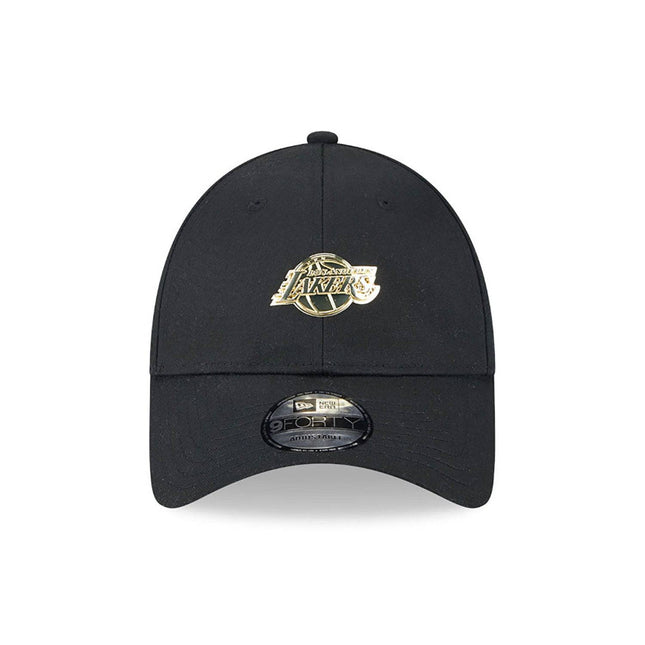 New Era LA Lakers Pin Logo Black 9FORTY Adjustable Cap - Cap On