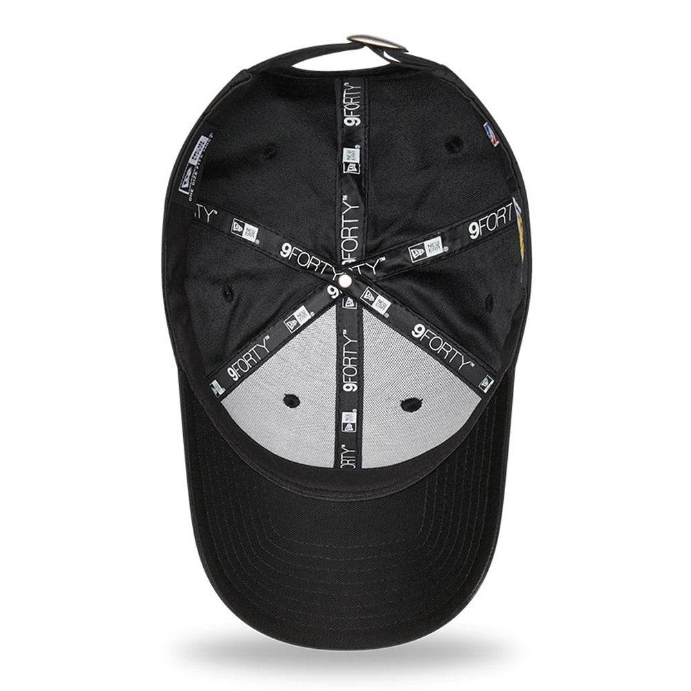 New Era LA Lakers Stacked Logo Black 9FORTY Adjustable Cap - Cap On