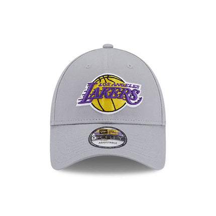 New Era LA Lakers Team Side Patch Grey 9FORTY Adjustable Cap - Cap On