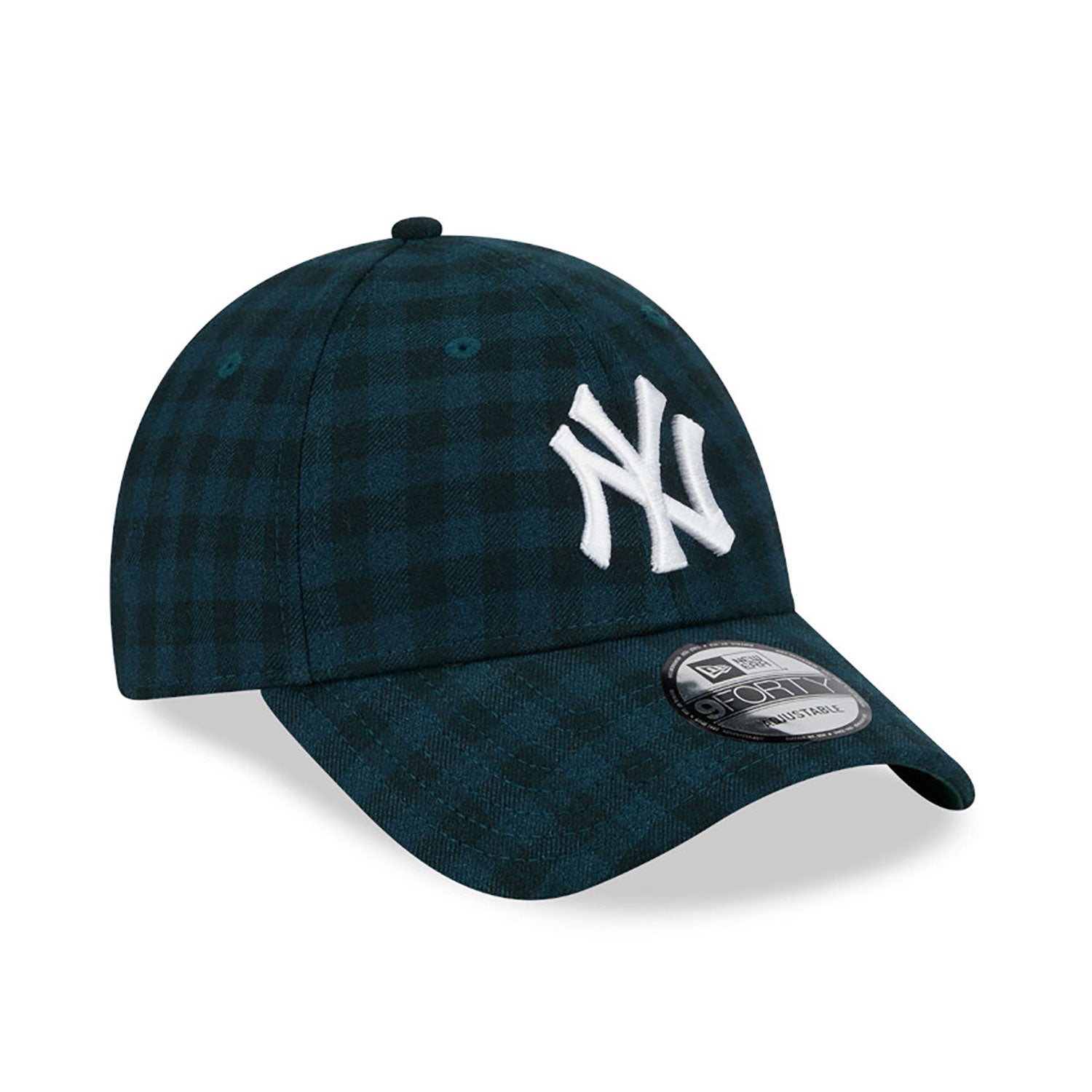 New Era New York Yankees Flannel Dark Green 9FORTY Adjustable Cap - Cap On
