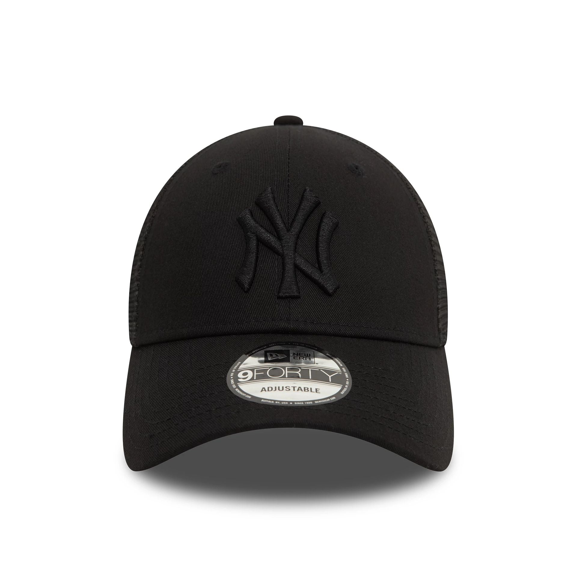 New Era New York Yankees Home Field Black 9FORTY A-Frame Trucker Adjustable Cap - Cap On