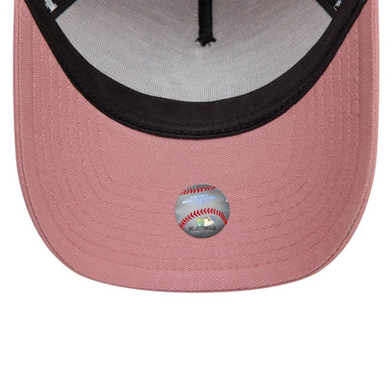 New Era New York Yankees League Essential Dark Pink 9FORTY A-Frame Trucker Adjustable Cap - Cap On