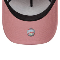 New Era New York Yankees League Essential Dark Pink 9FORTY A-Frame Trucker Adjustable Cap - Cap On