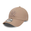 New Era New York Yankees League Essential Pastel Brown 9FORTY Adjustable Cap - Cap On