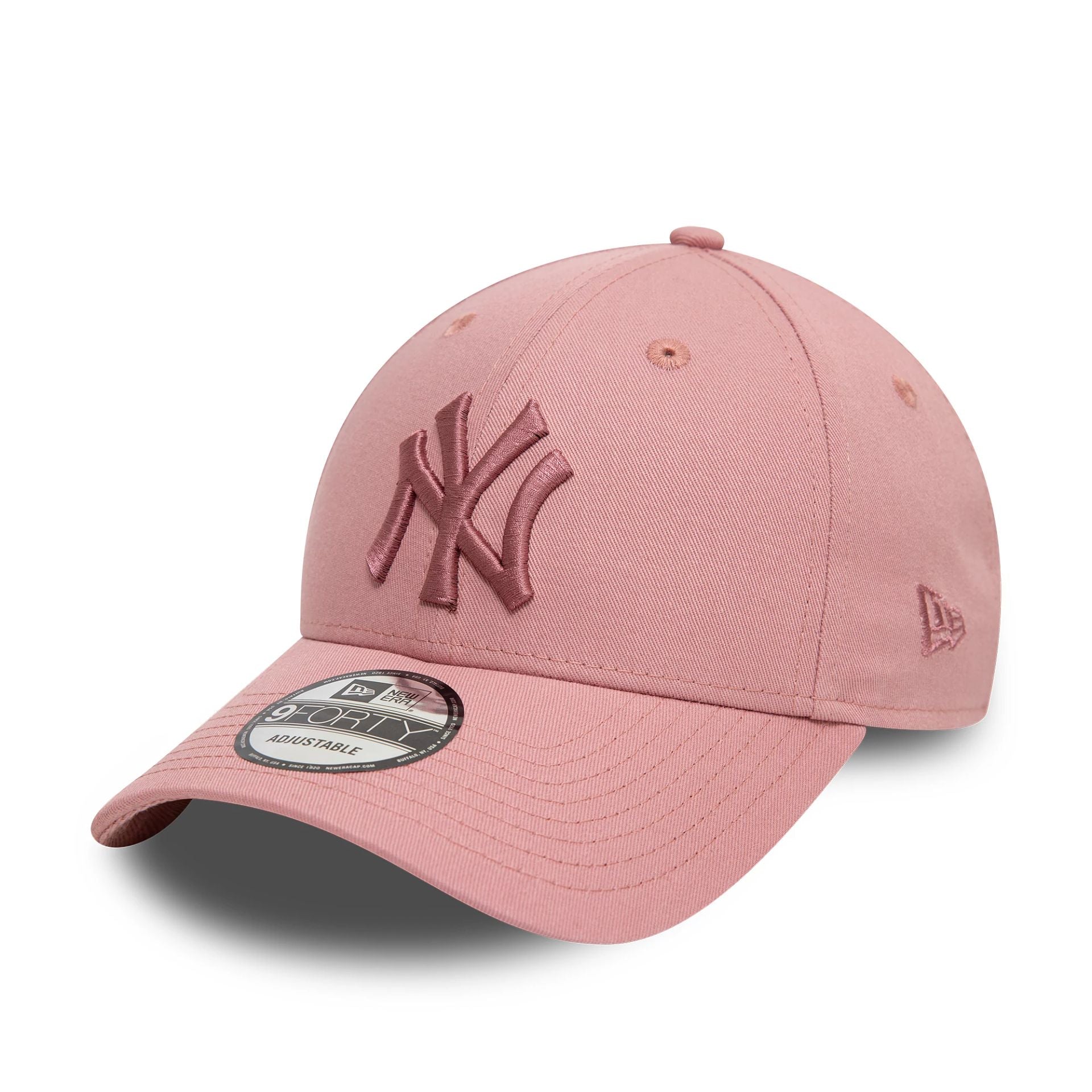 New Era New York Yankees League Essential Pastel Pink 9FORTY Adjustable Cap - Cap On