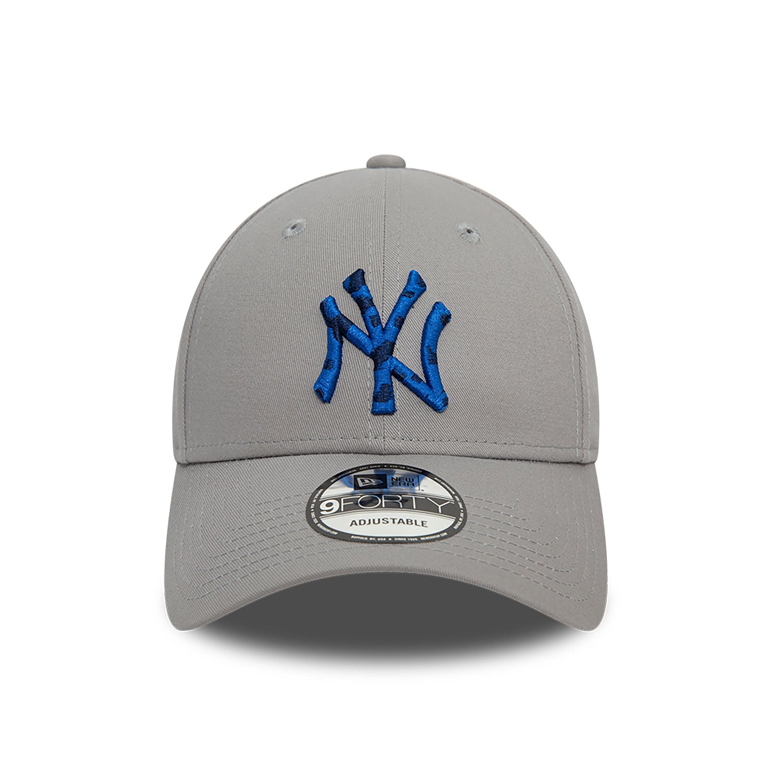 New Era New York Yankees Seasonal Infill Grey 9FORTY Adjustable Cap - Cap On
