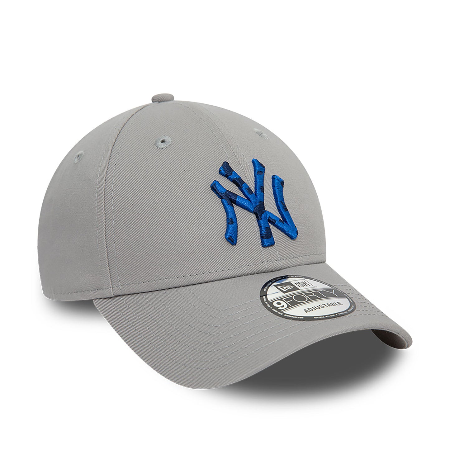 New Era New York Yankees Seasonal Infill Grey 9FORTY Adjustable Cap - Cap On