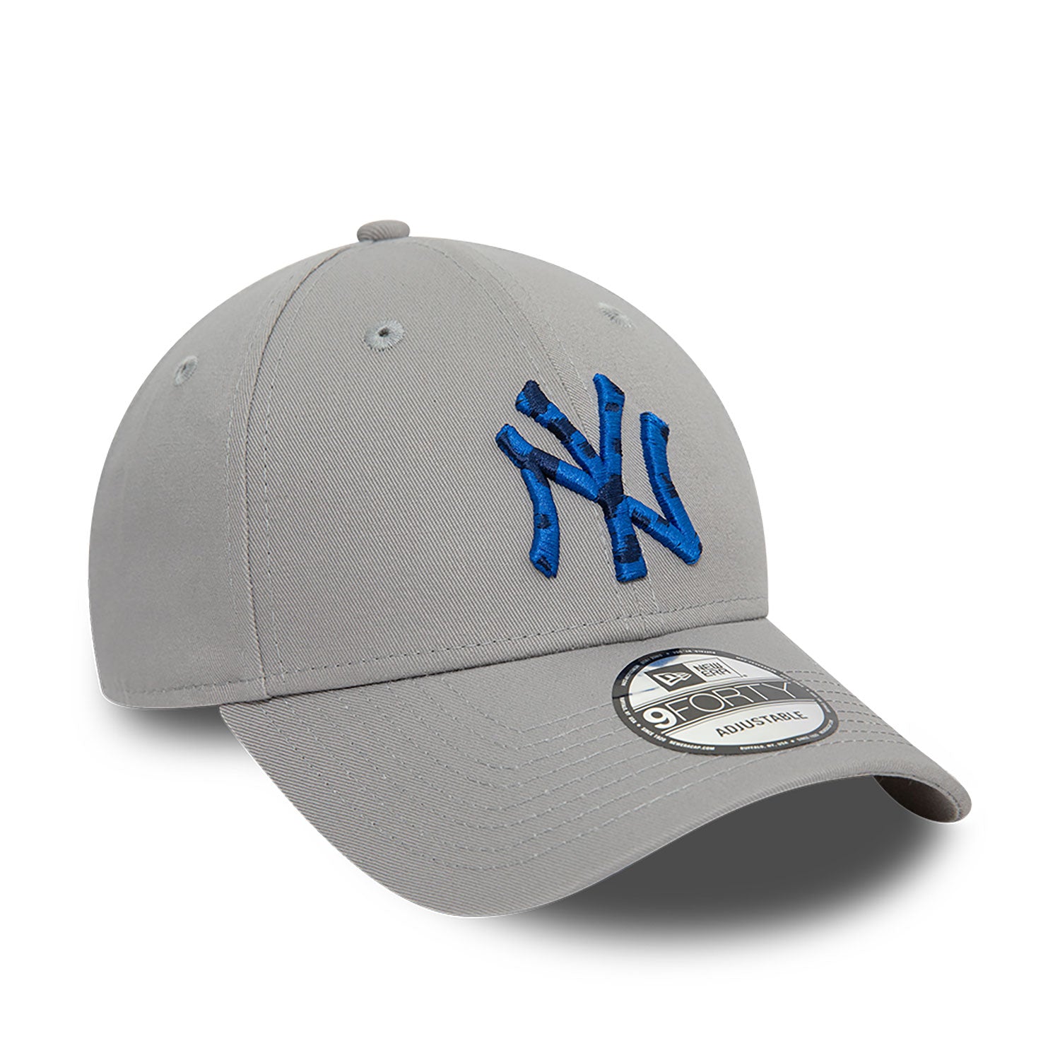 New Era New York Yankees Seasonal Infill Grey 9FORTY Adjustable Cap - Cap On