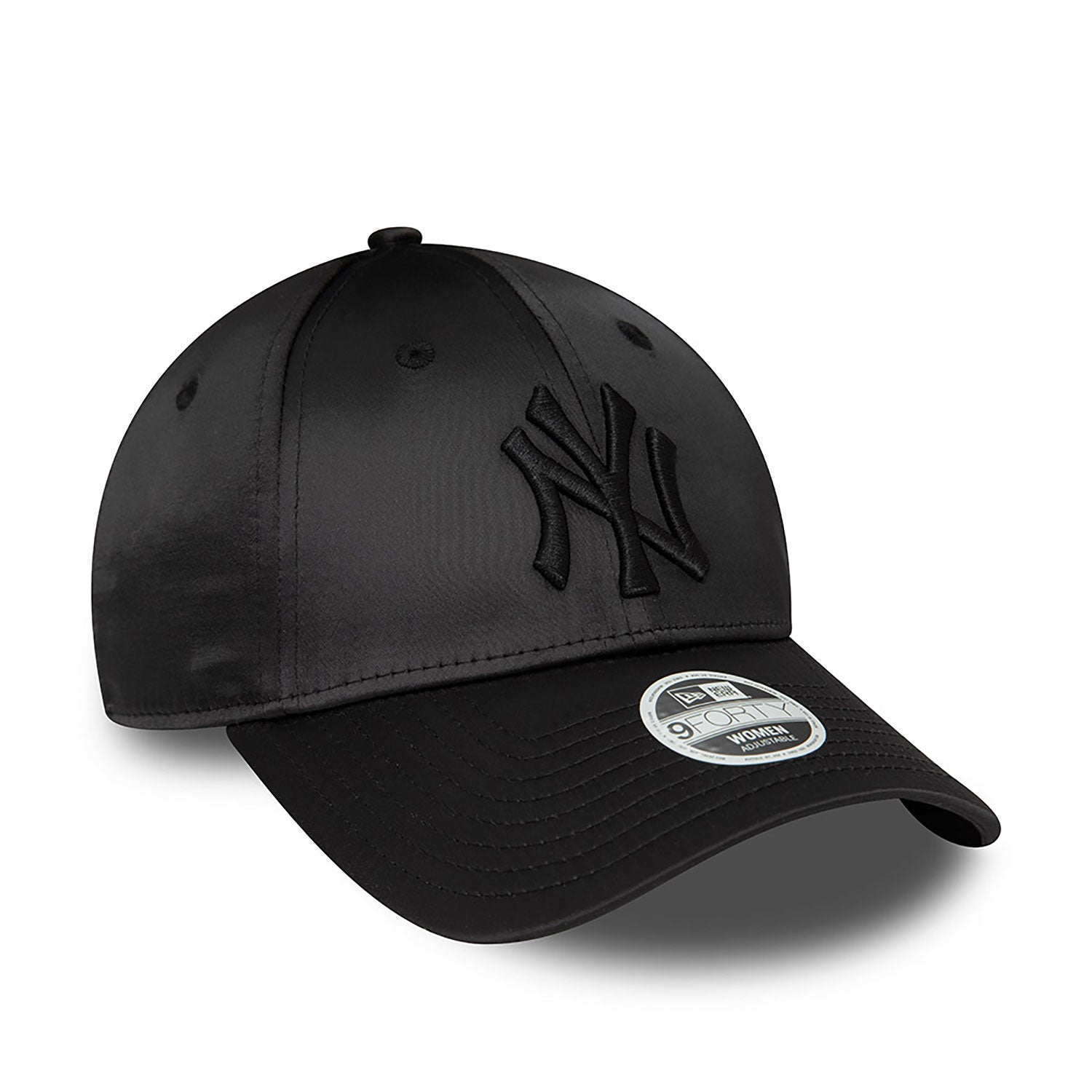 New Era New York Yankees Women's Satin Black 9FORTY Adjustable Cap - Cap On