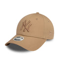New Era New York Yankees Womens League Essential Light Beige 9FORTY Adjustable Cap - Cap On