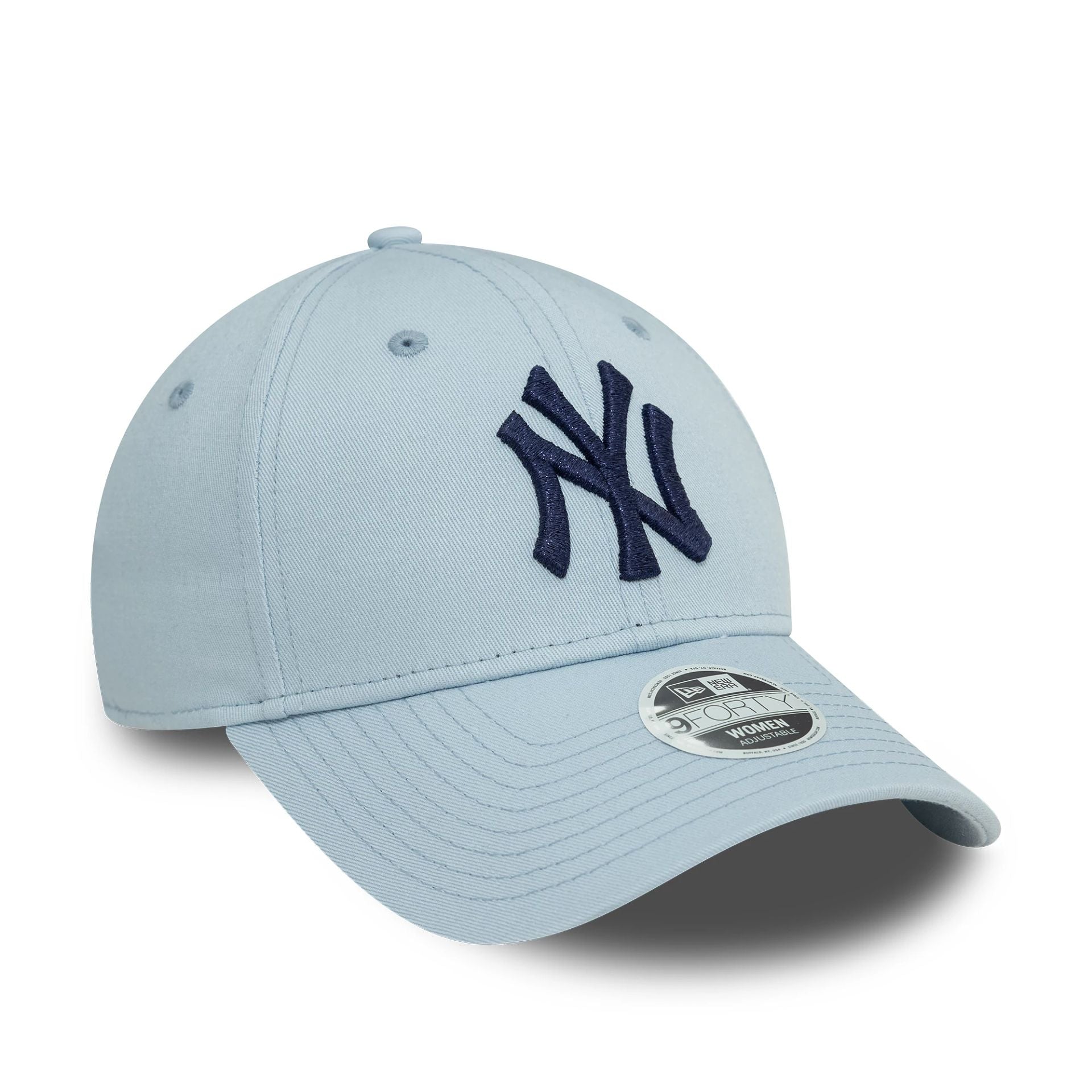 New Era New York Yankees Womens Metallic Pastel Blue 9FORTY Adjustable Cap - Cap On