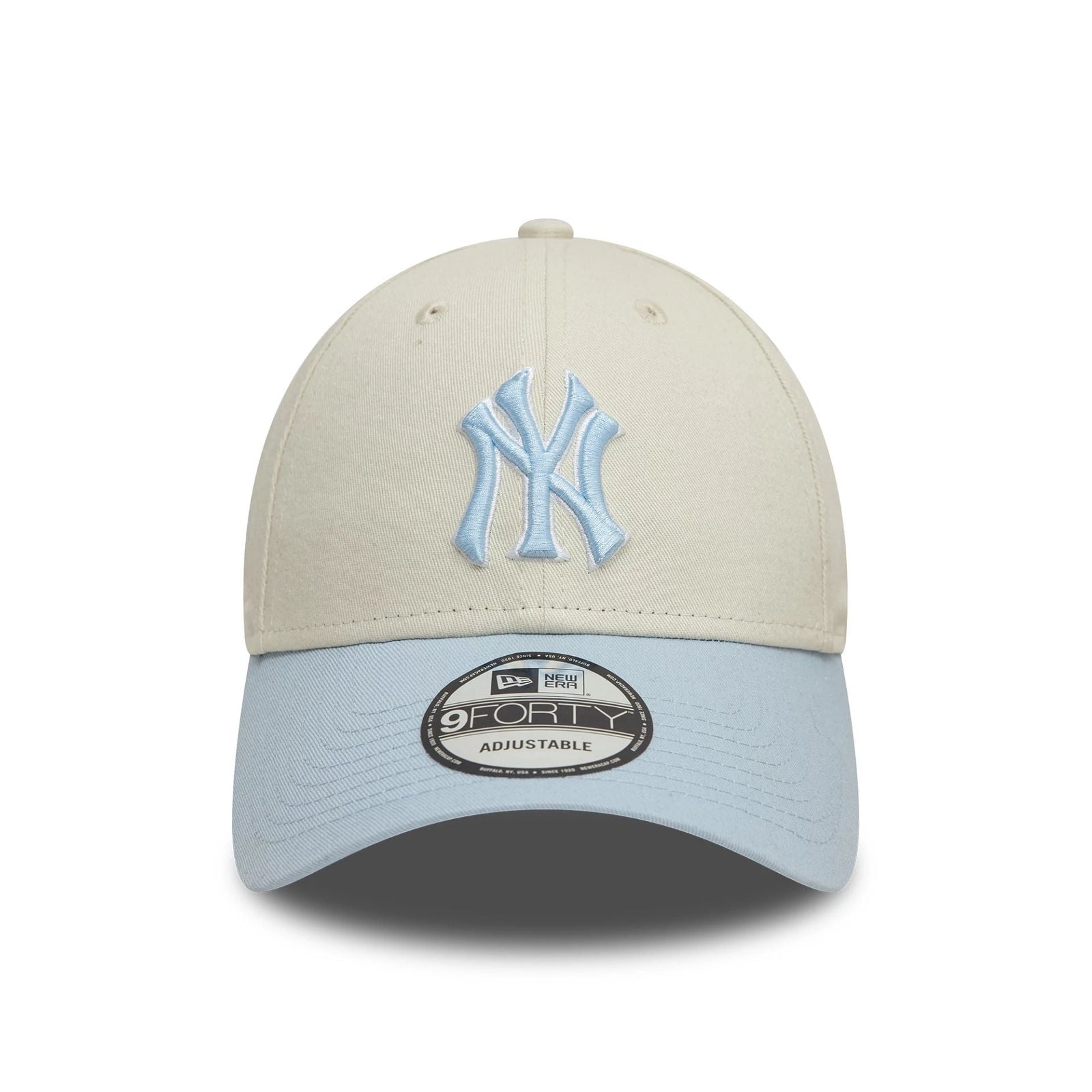 New Era New York Yankees World Series Patch Cream 9FORTY Adjustable Cap - Cap On