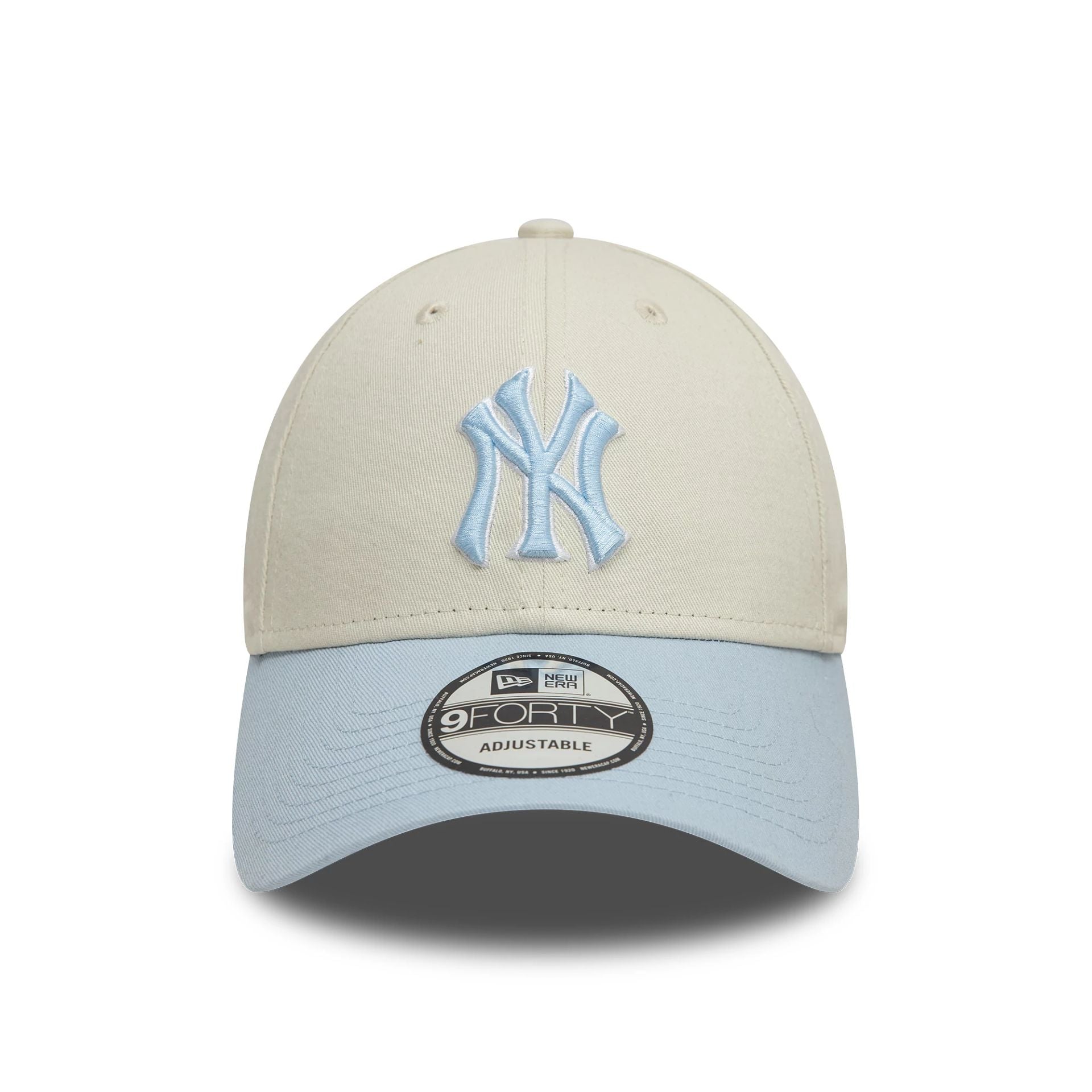 New Era New York Yankees World Series Patch Cream 9FORTY Adjustable Cap - Cap On